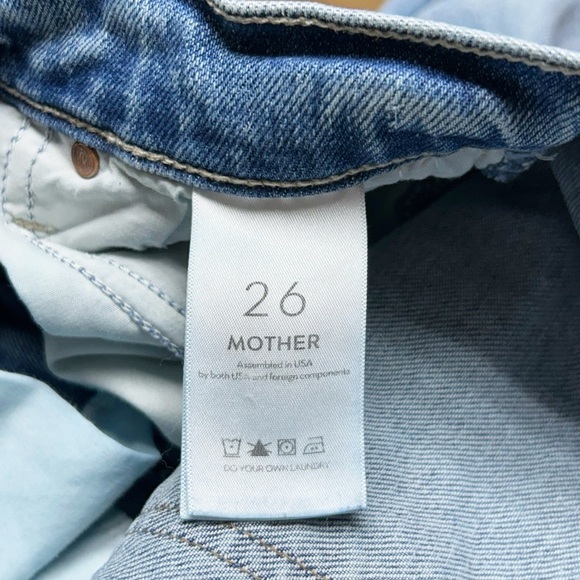 Mother Superior High Waisted Rider Flood Distressed Jeans Wild and Wicked 26 - Picture 4 of 10